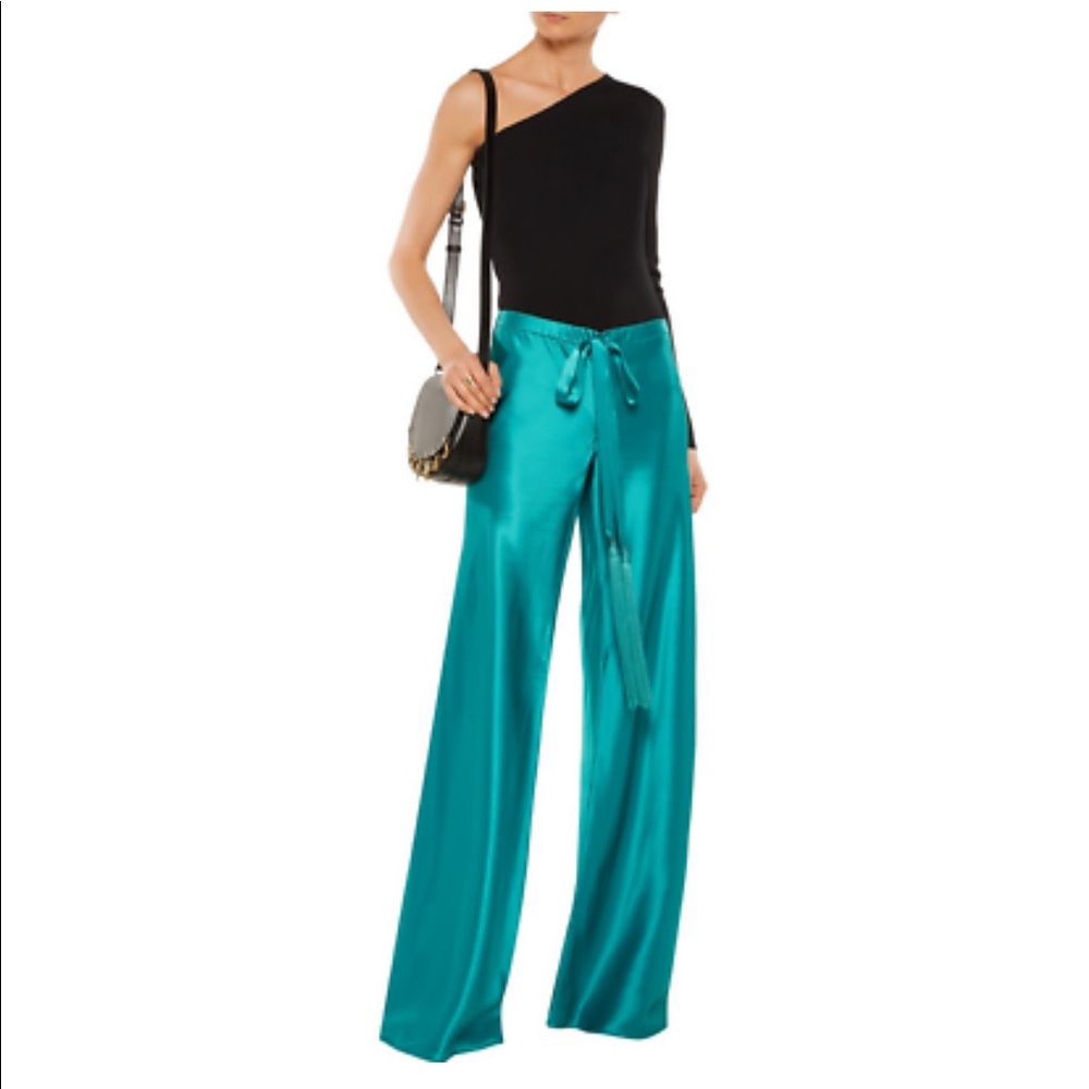 Roberto Cavalli Teal Silk Pants